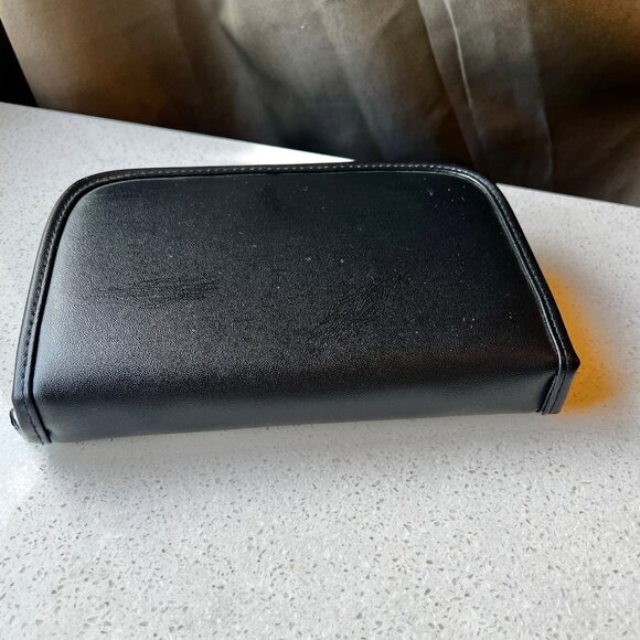 Widex Black Leather Zippered Case Organizer Multiple Compartments & Snap Closure - Picture 4 of 10